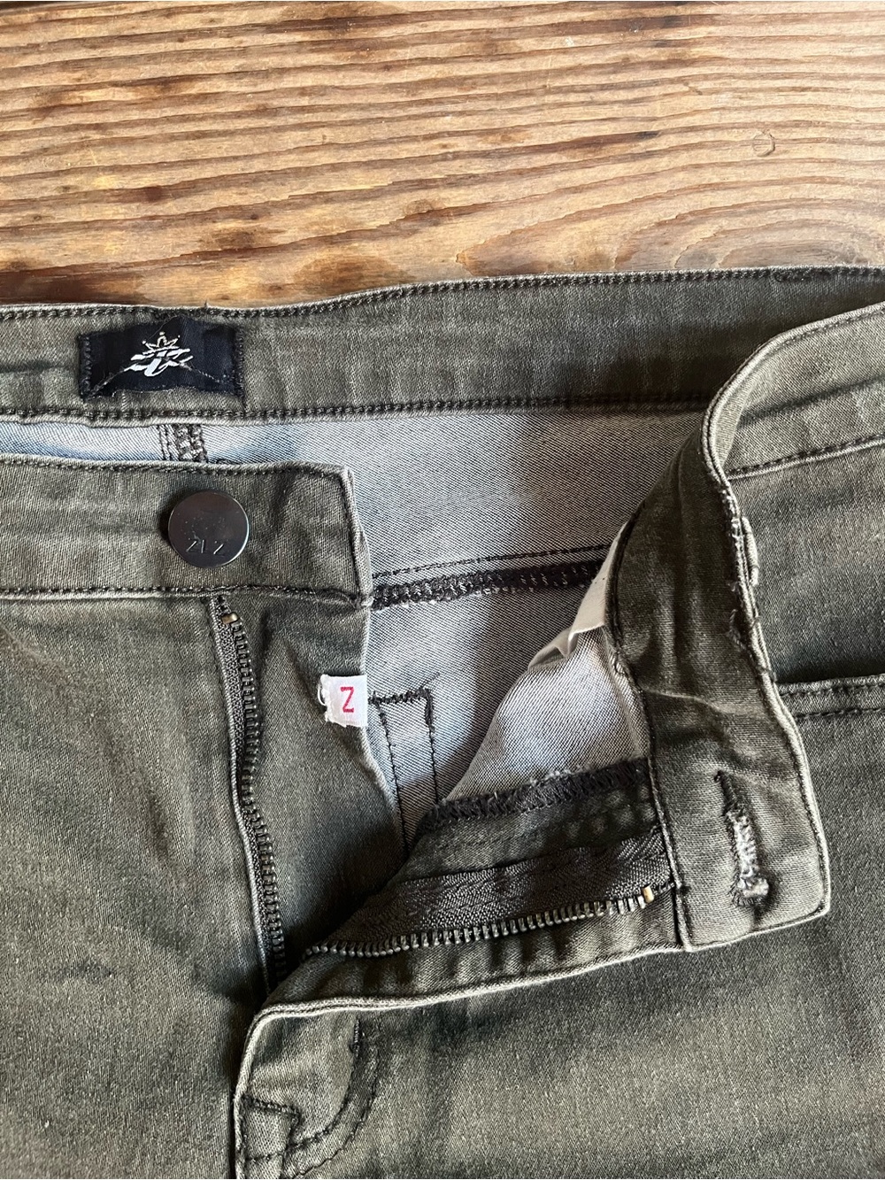 Women's Skinny Jeans in Olive Green - Picture 3 of 5